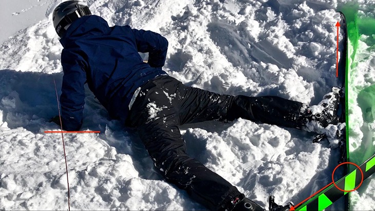 Cómo levantarse después de una caída esquiando