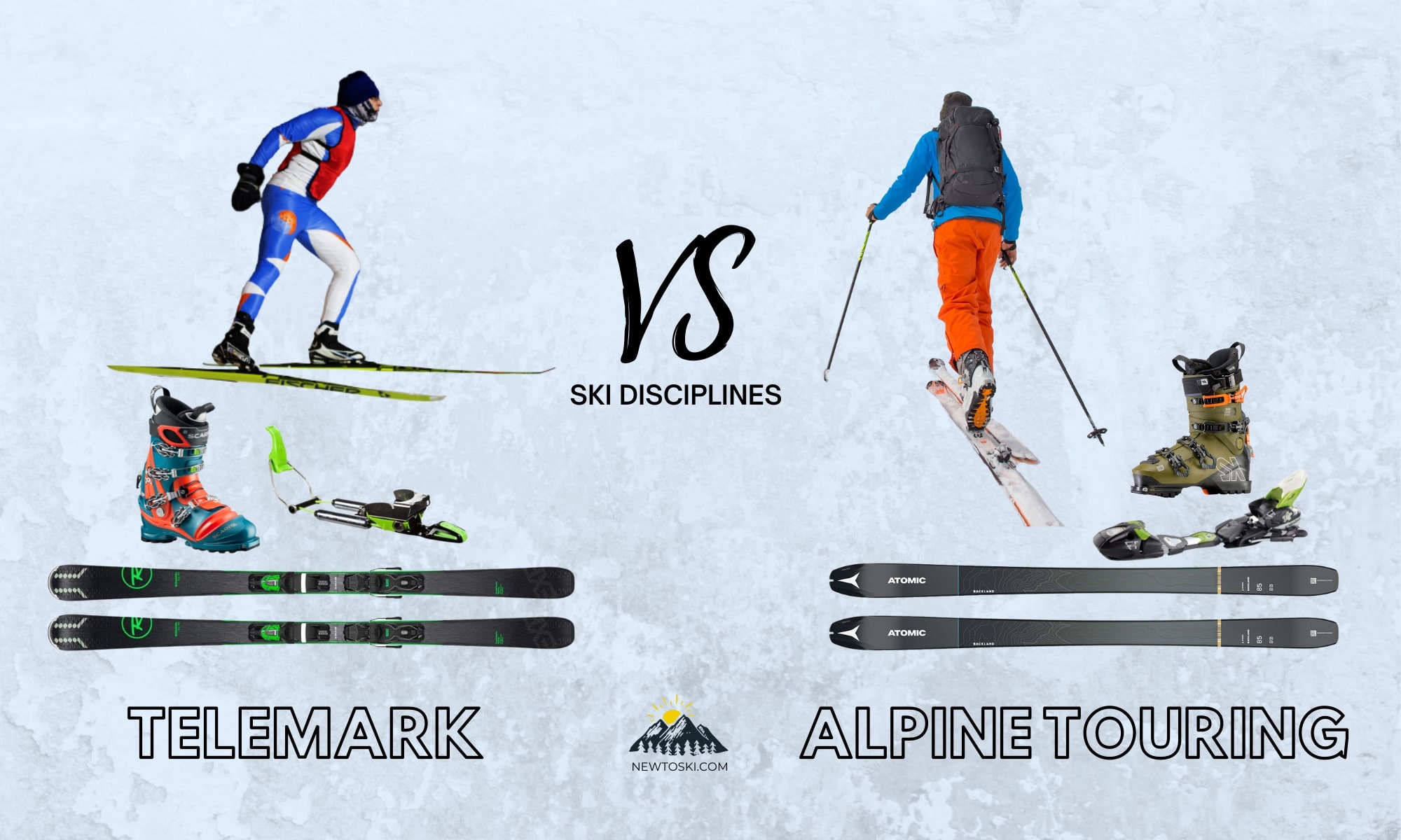 ¿Diferencia clave entre los esquís de travesía alpino y los esquís Telemark?